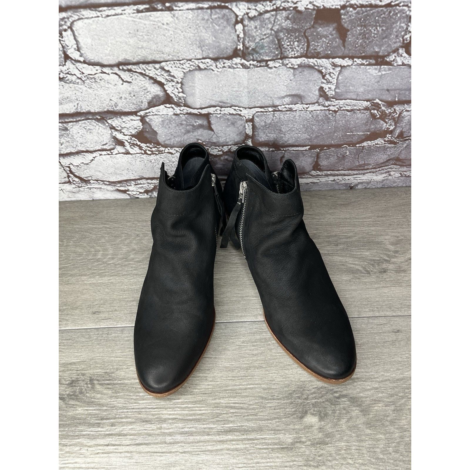 Sam Edelman SAM EDELMAN Packer Black Nubuck Leather Zip Ankle Boots Wome Size US 7.5 / IT 37.5 - 16 Thumbnail