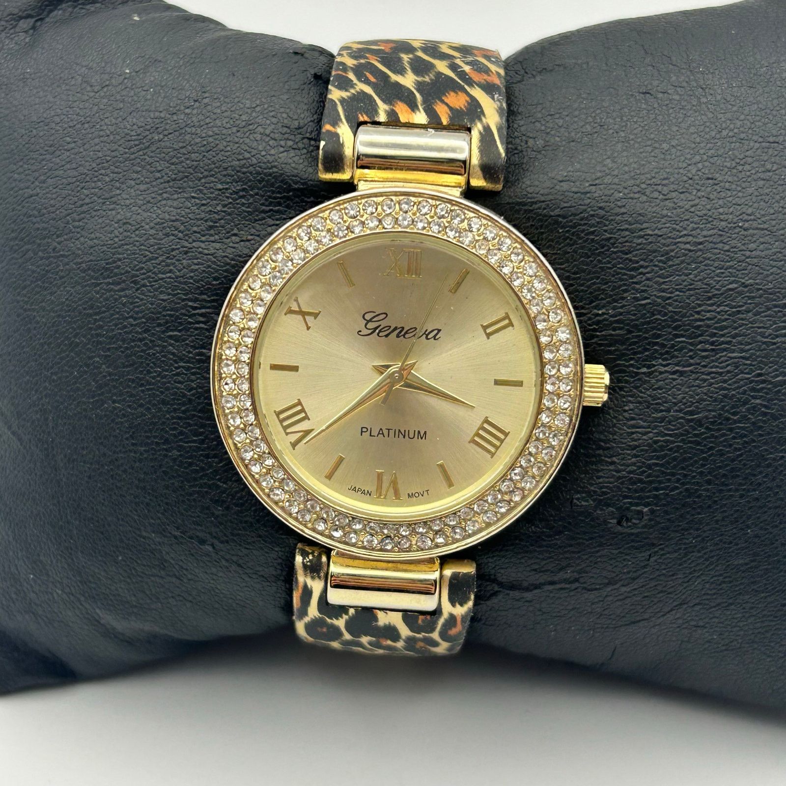 Geneva Geneva Platinum Women's Leopard Print Bangle Cuff Watch Size ONE SIZE - 1 Thumbnail