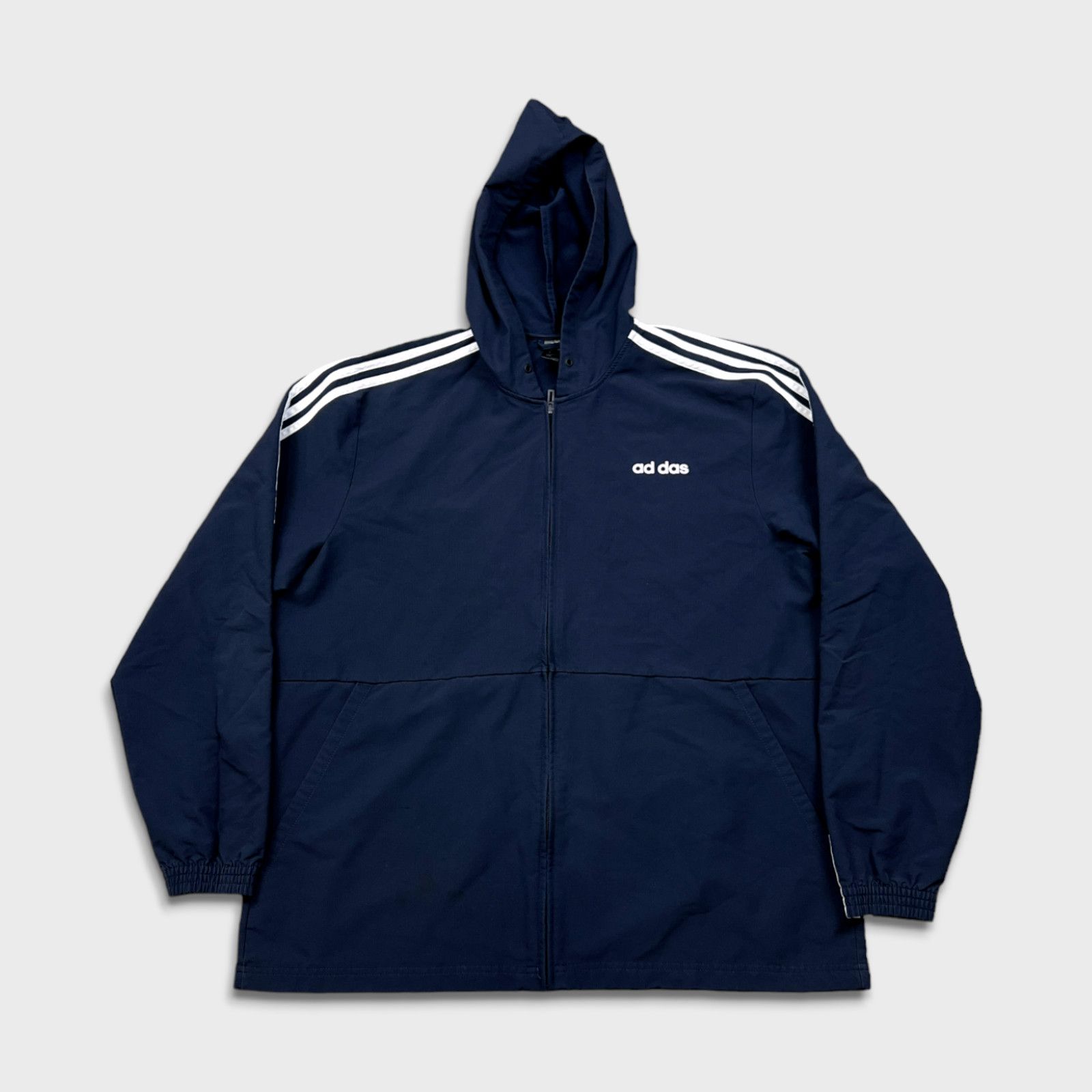 Adidas × Vintage Adidas Jacket XL Stripe Spell Out Outdoor Zip Windbreaker Size US XL / EU 56 / 4 - 1 Thumbnail