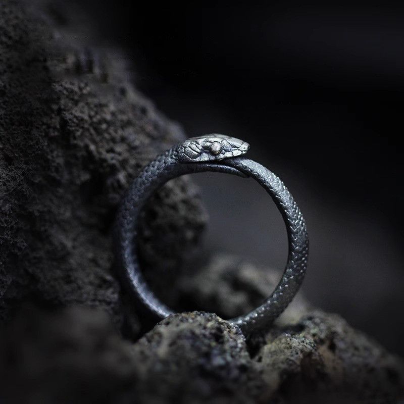 Jewelry Men's Retro Street-Style Open Snake Ring Size ONE SIZE - 1 Thumbnail