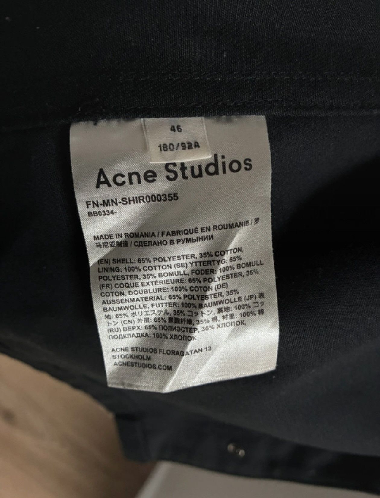 Acne Studios Acne Studios shirt Size US S / EU 44-46 / 1 - 7 Thumbnail