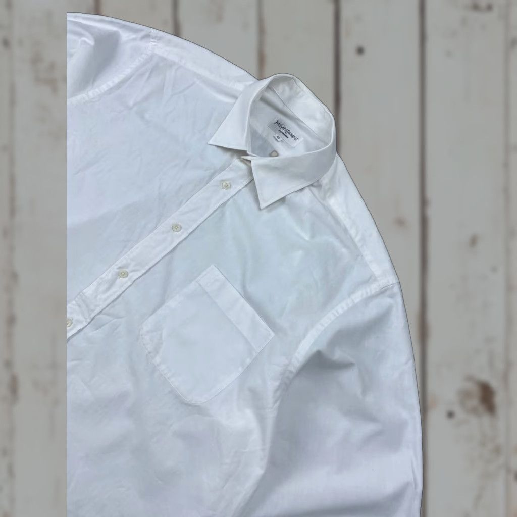 Yves Saint Laurent VINTAGE Saint Laurent YSL Shirt Button-Up Long Sleeve Men L White Size US L / EU 52-54 / 3 - 1 Thumbnail