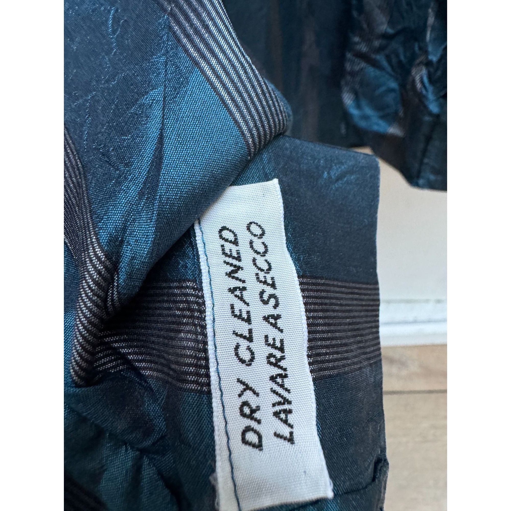 Yves Saint Laurent Vintage Navy Silk Striped Trench Coat Size US L / EU 52-54 / 3 - 6 Thumbnail