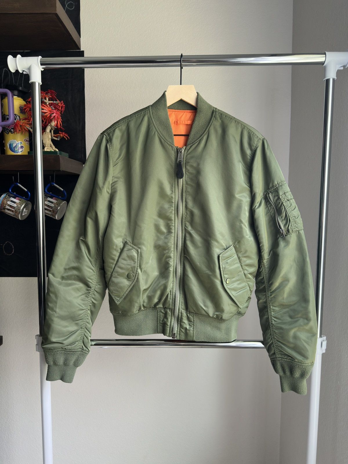 Alpha Industries Vintage Alpha Industries Reversible Bomber Jacket Green Size US M / EU 48-50 / 2 - 1 Thumbnail