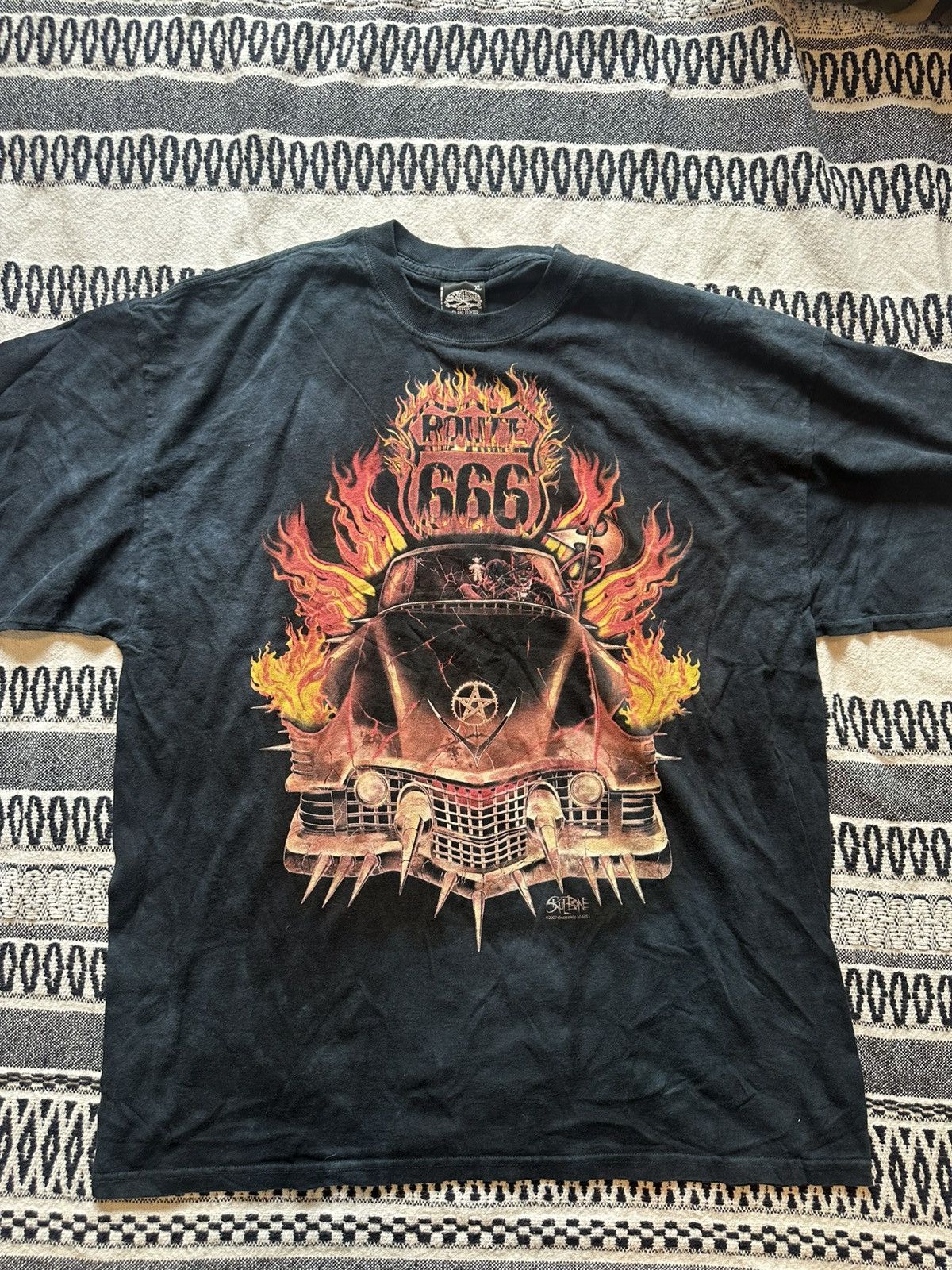 Other XL Y2K 2007 Skulbone Route 666 Devil Hot Rod Black Size US XL / EU 56 / 4 - 1 Thumbnail