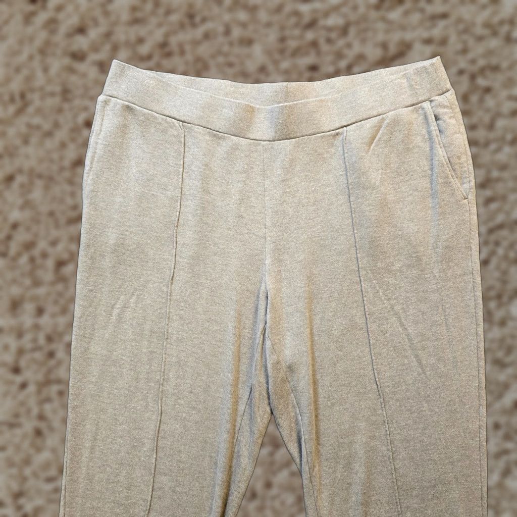 J. Jill J. Jill Pants Womens L Beige Tranquility Fleece Sweatpants Skinny Leg Casual Lounge Clothing Size 36" / US 14 / IT 50 - 1 Thumbnail