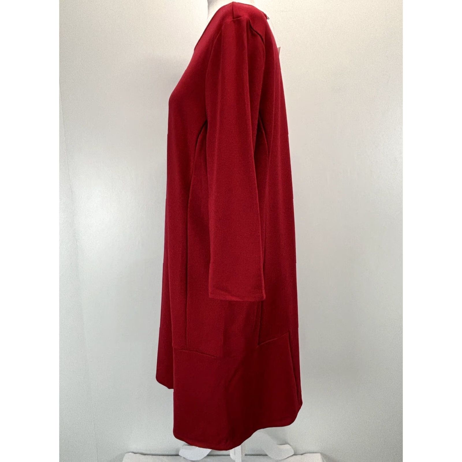 J. Jill NEW J. Jill Ponte Shift Dress Large Red 3/4 Sleeve Comfort Womens Size L / US 10 / IT 46 - 2 Thumbnail