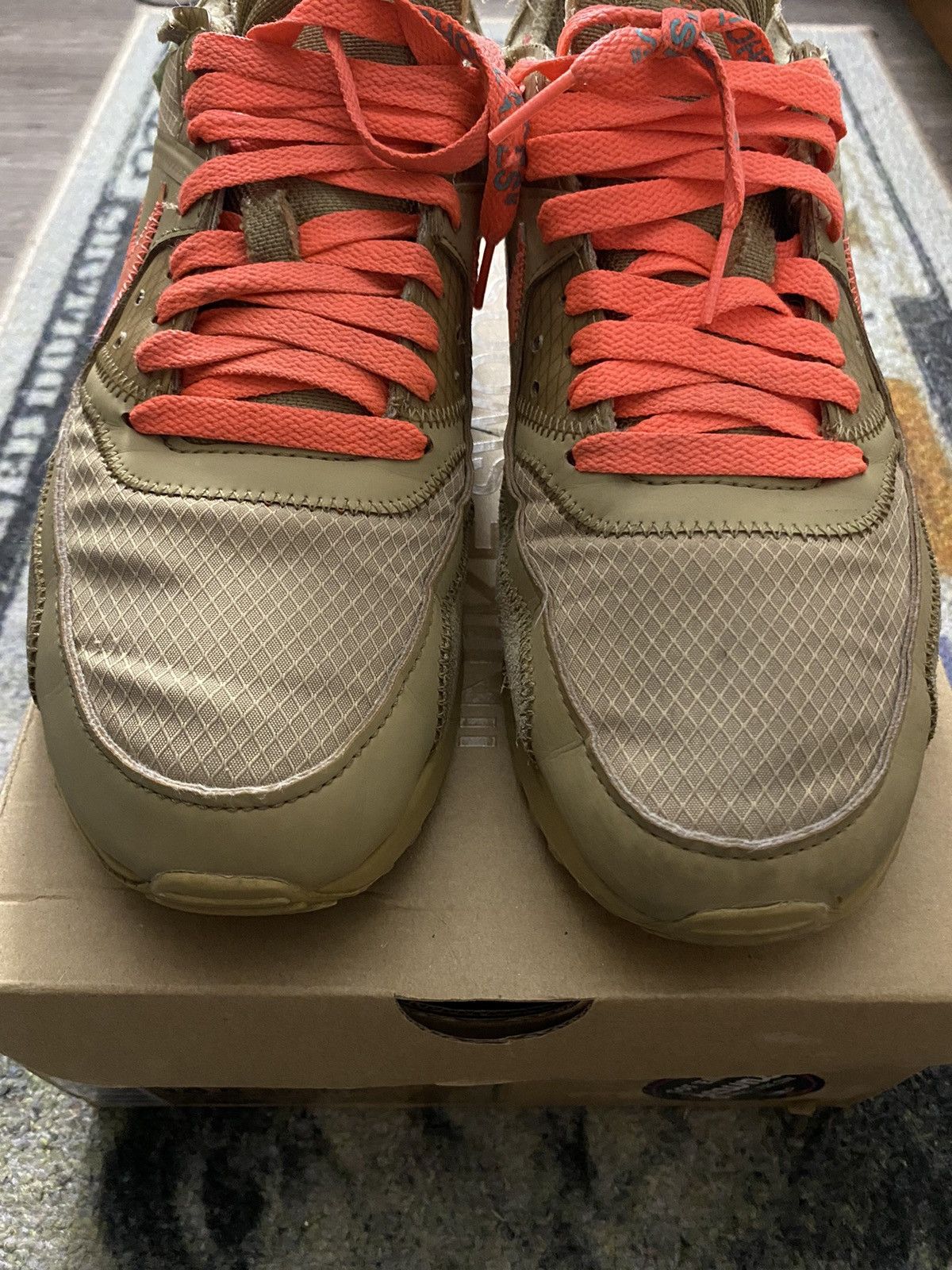 Nike × Off-White × Virgil Abloh Nike Air Max 90 Off-White Desert Ore Size US 10.5 / EU 43-44 - 5 Thumbnail