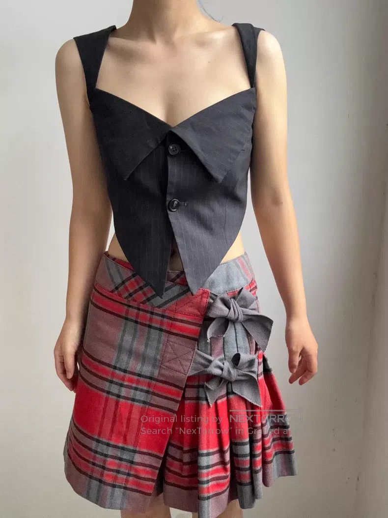 Vivienne Westwood Vivienne Westwood size 2 Red checkered bow-tie dress Size 22" - 5 Thumbnail