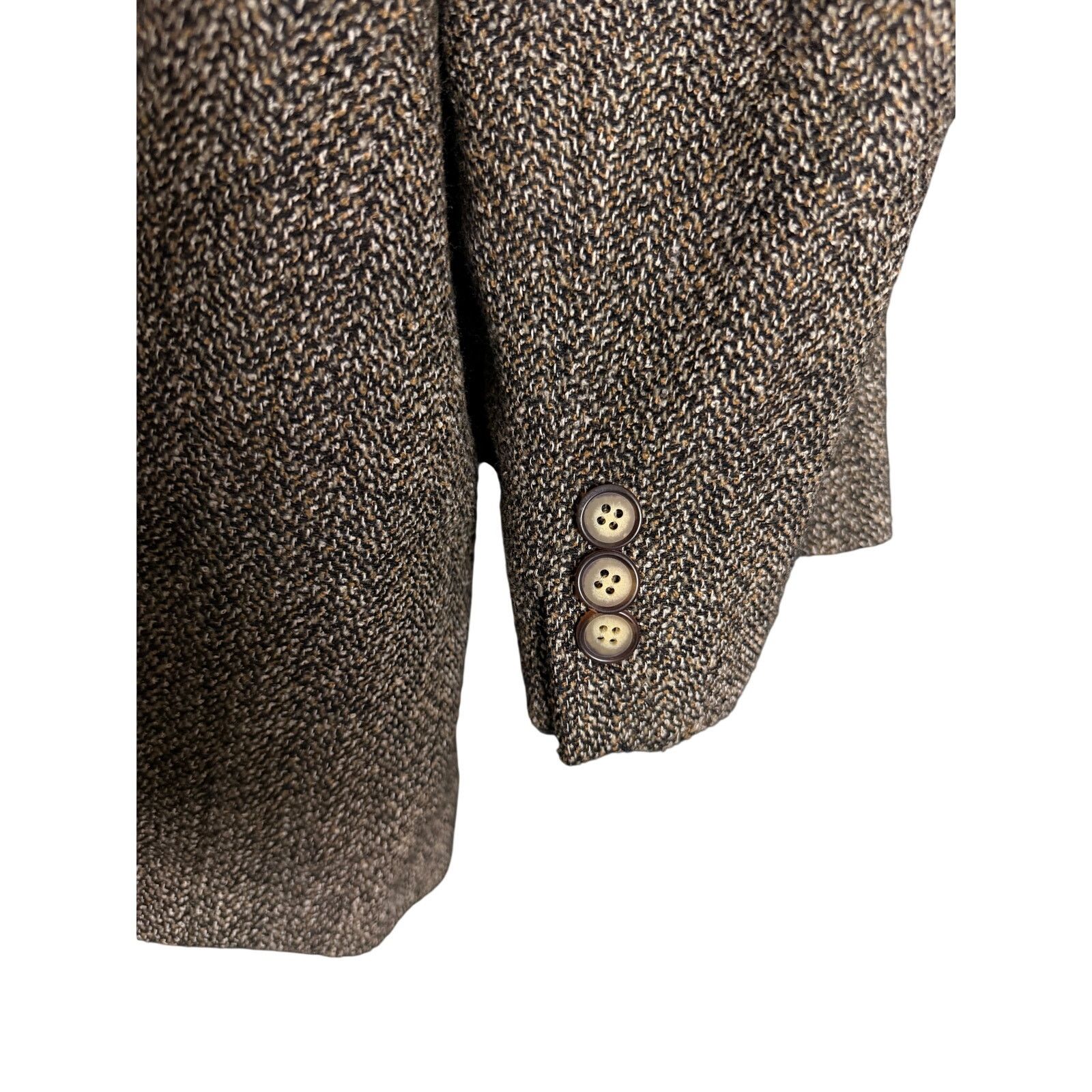 Structure VTG Structure Le Collezioni Men's Brown Tweed Wool Blazer Size 46R - 7 Thumbnail