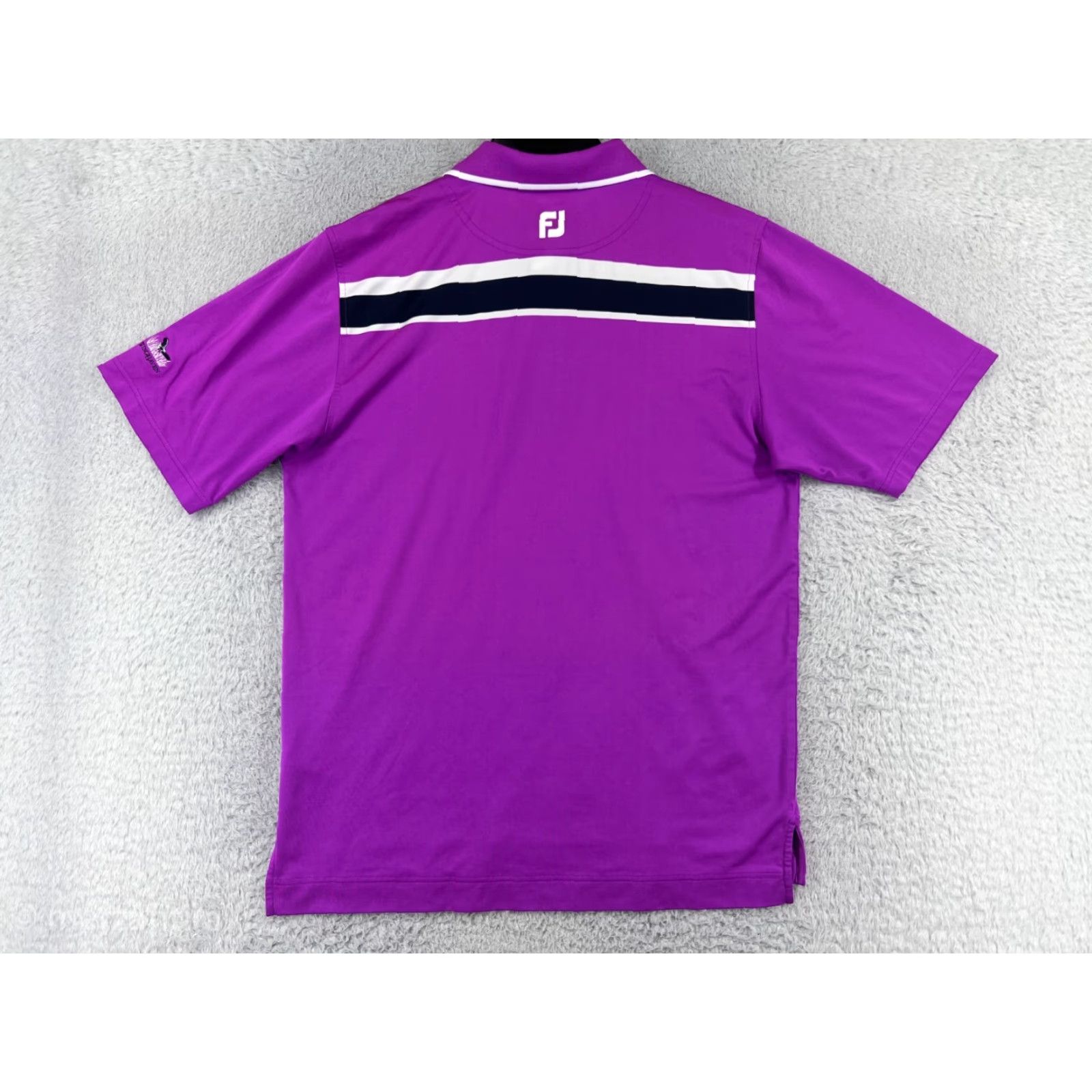 Footjoy FootJoy Polo Shirt Men Medium Purple Stripe Short Sleeve Golf Polo Lightweight Shirt Mens Purple Stripe FootJoy Size US M / EU 48-50 / 2 - 2 Thumbnail