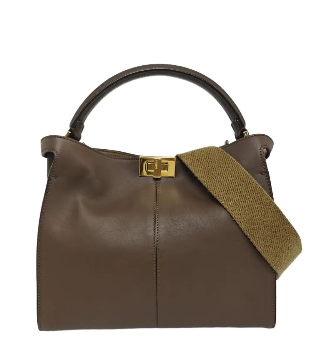 Fendi FENDI Peekaboo Medium brown cowhide leather shoulder bag handbag crossbody bag g Size ONE SIZE - 1 Thumbnail
