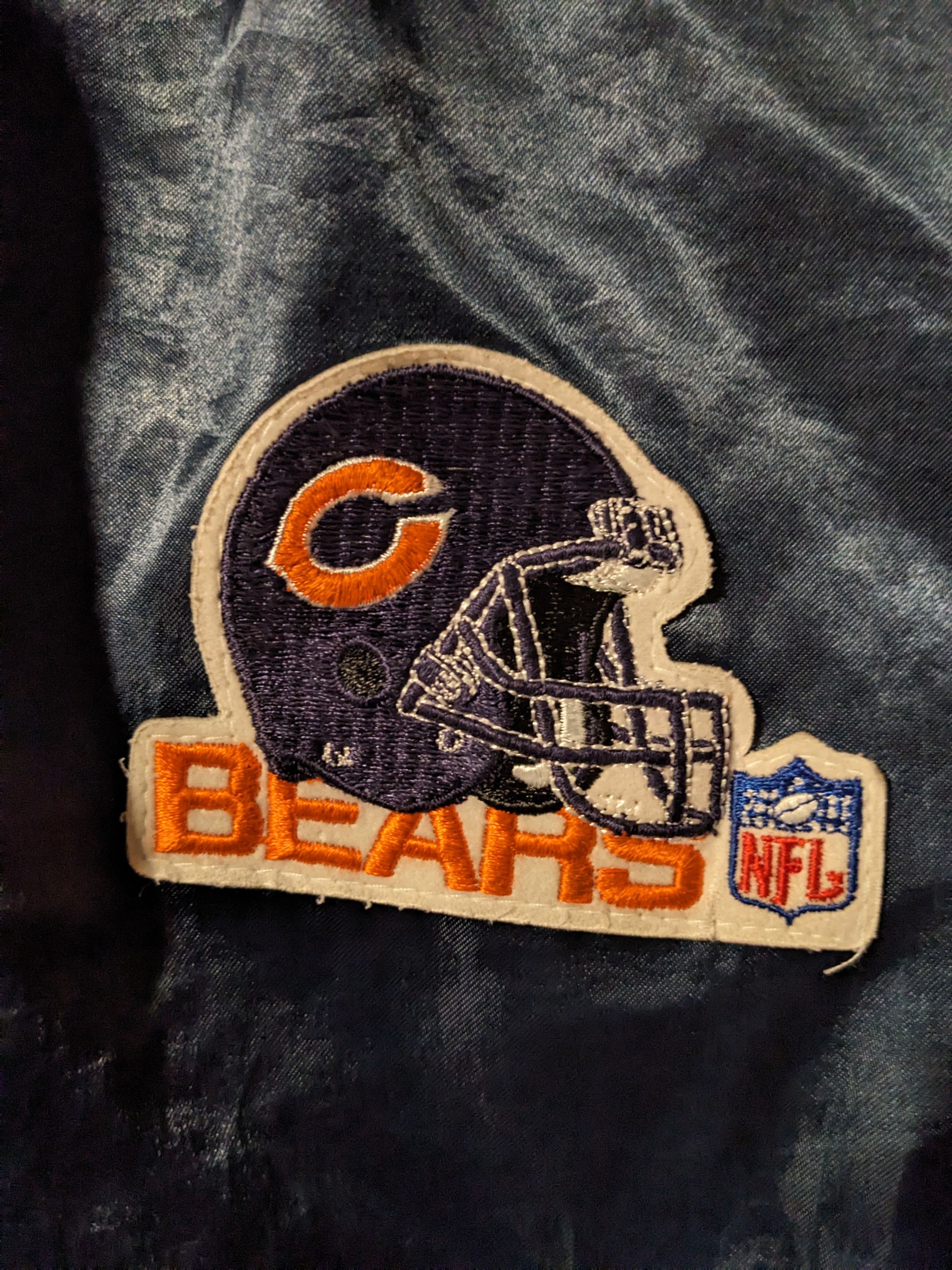 NFL × Vintage Vintage 80s Chicago Bears NFL Chalk Line Satin Jacket Size US L / EU 52-54 / 3 - 2 Thumbnail