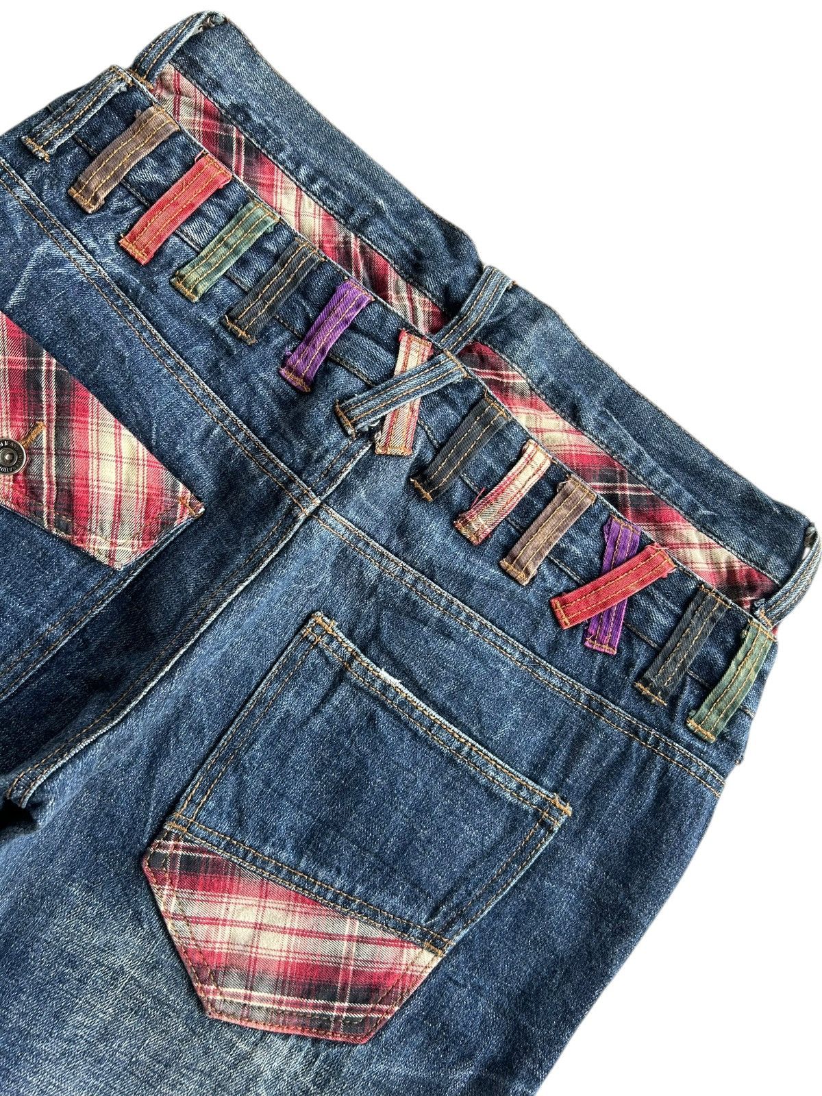 Kapital Nylaus Double Waist Japanese Punk Bondage Grunge Denim Jeans Size US 33 - 2 Thumbnail