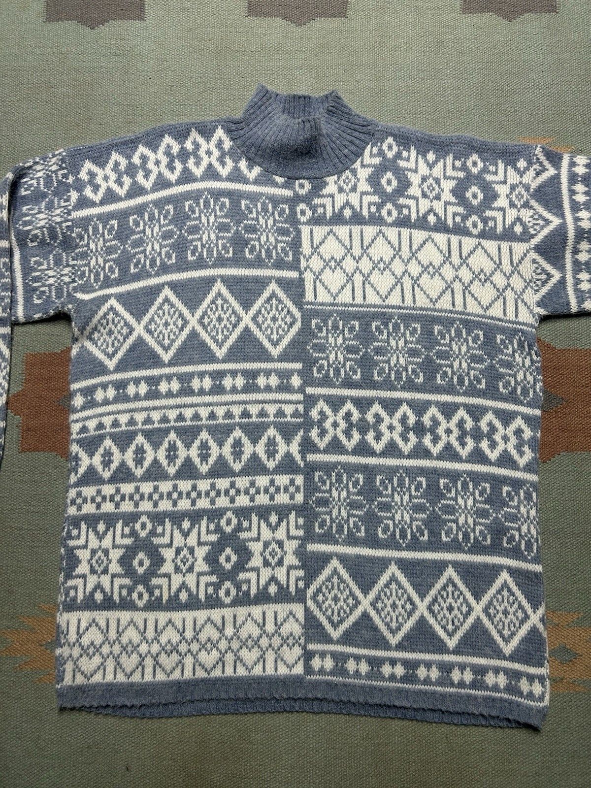 Vintage Vintage acrylic knit sweater Nordic Icelandic snowflake larg Size US L / EU 52-54 / 3 - 2 Thumbnail