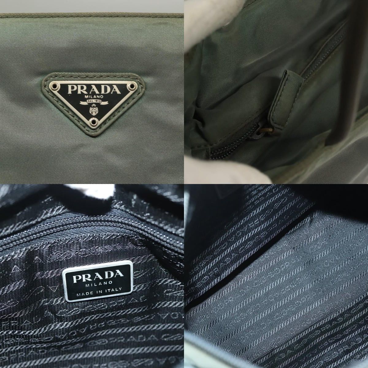 Prada PRADA Hand Bag Nylon Khaki Silver Size ONE SIZE - 11 Thumbnail