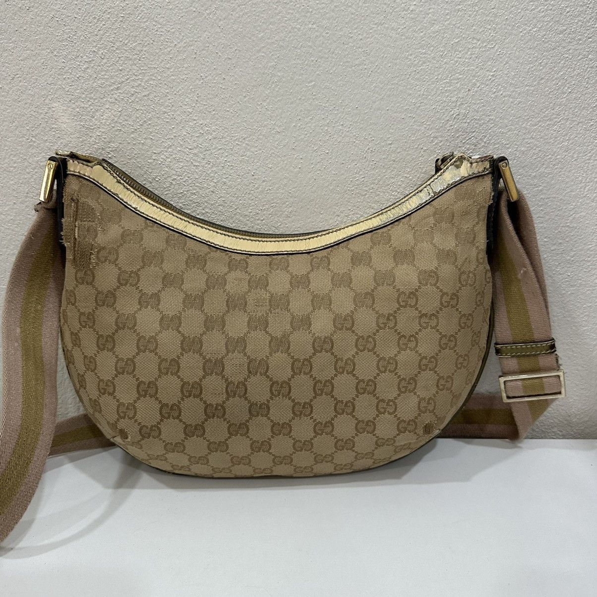 Gucci GUCCI GG HALF MOON CANVAS CROSSBODY BAG 18 Size ONE SIZE - 3 Thumbnail