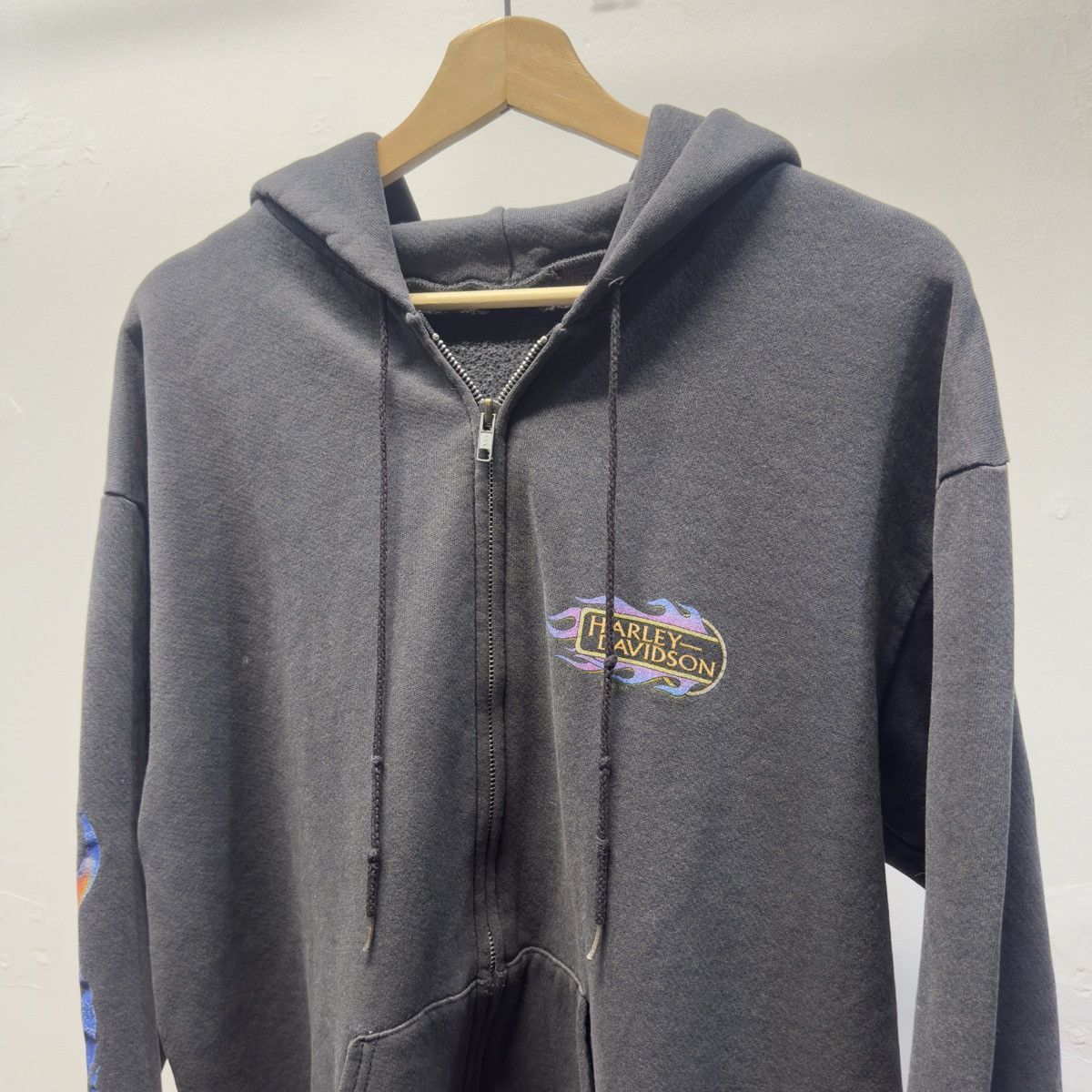 Harley Davidson Harley Davidson Flame Zip Hoodie ERD Grunge Chrome WCC Size US L / EU 52-54 / 3 - 4 Thumbnail