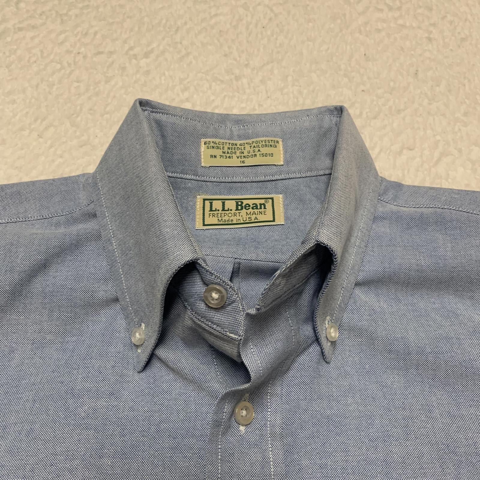 L.L. Bean L.L. Bean Light Blue Short Sleeve Button-Up Shirt L Size US L / EU 52-54 / 3 - 9 Thumbnail