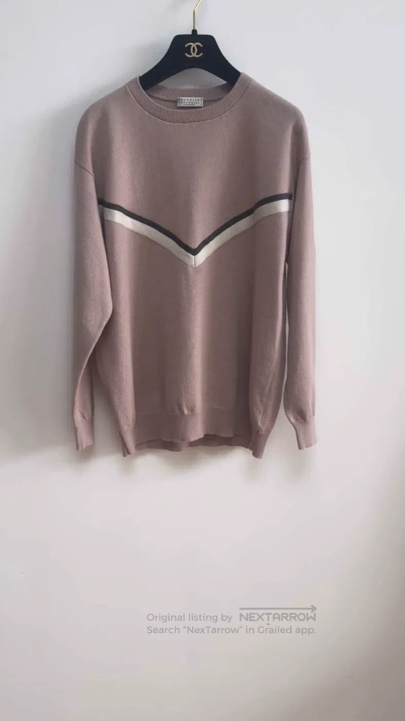 Brunello Cucinelli Brunello Cucinelli Tea Pink Cashmere Knit Top Size M / US 6-8 / IT 42-44 - 1 Thumbnail