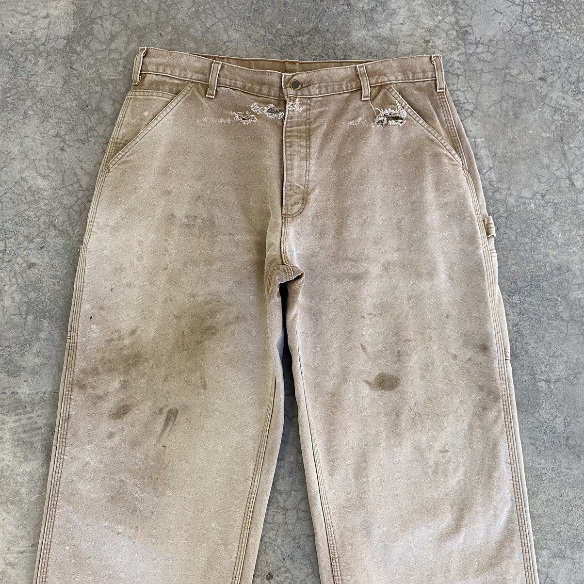 Carhartt VTG Carhartt Blanket Lined Distressed Dirty Carpenter Pants Size US 36 / EU 52 - 5 Thumbnail