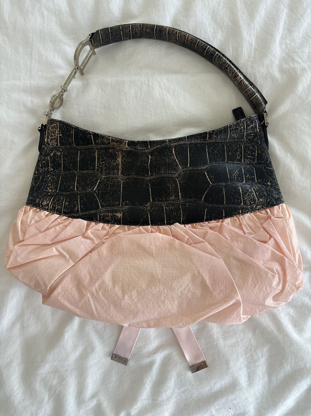 Dior Christian Dior RARE Pink and Black Python Corset Ballet Bag Size ONE SIZE - 4 Thumbnail