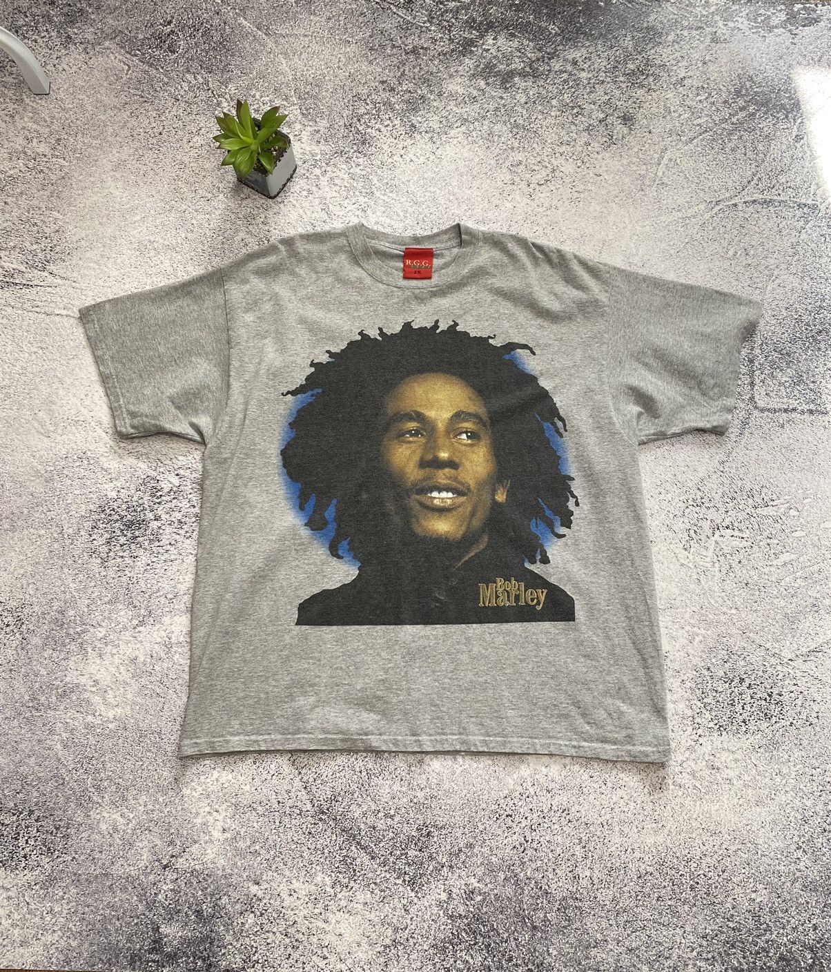 Bob Marley Bob Marley Over Print Vintage Rap Tee USA 2004 Size US XXL / EU 58 / 5 - 1 Thumbnail
