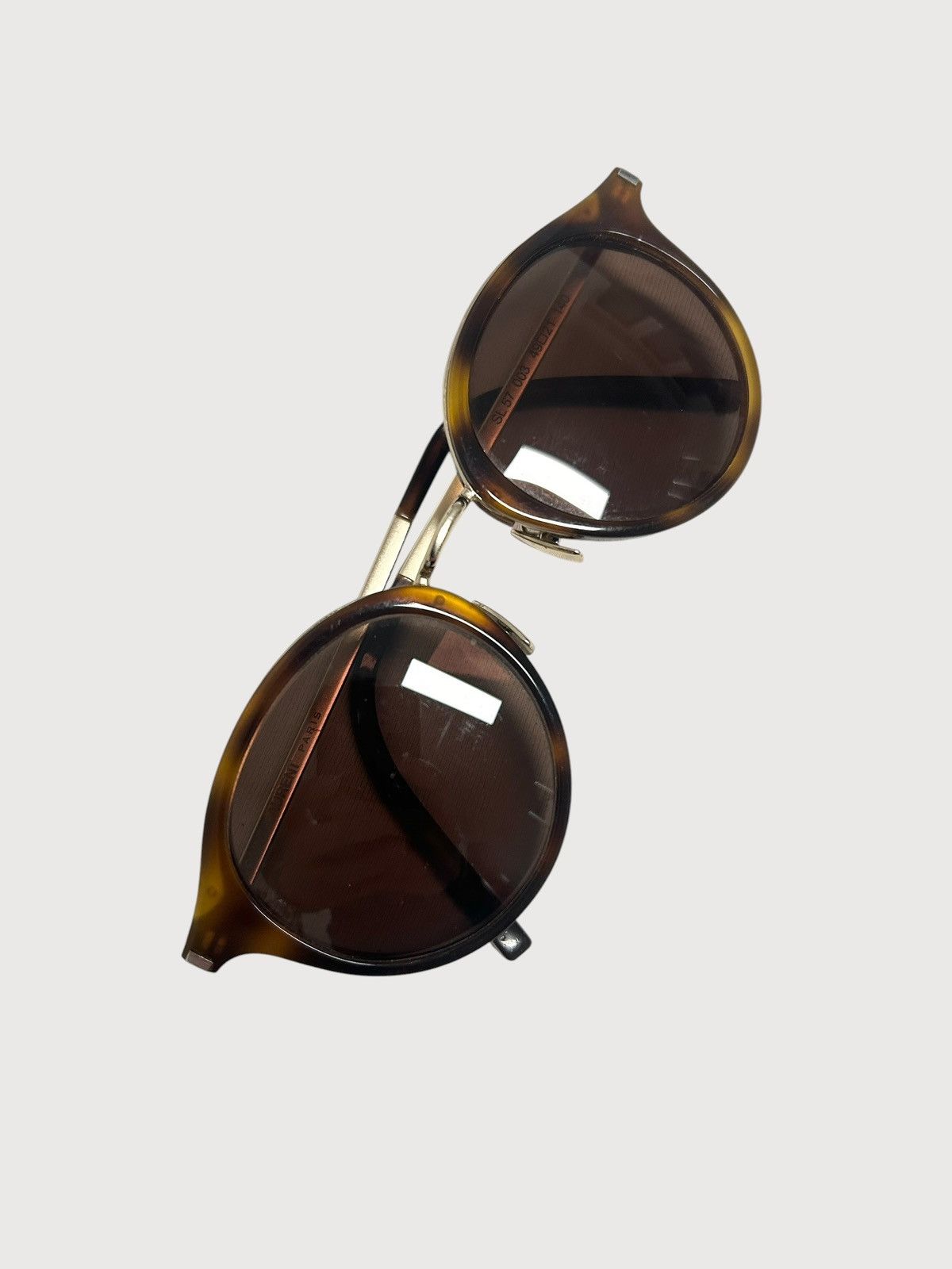 Saint Laurent Paris FW2014 SL57 Havana Round Sunglasses Size ONE SIZE - 3 Thumbnail
