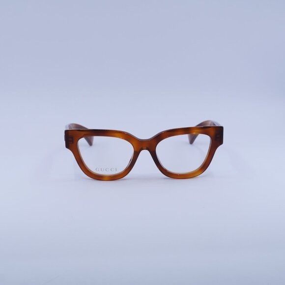Gucci Gucci GG1837O 002 Eyeglasses Havana 51mm Cat Eye Frame Size ONE SIZE - 2 Thumbnail