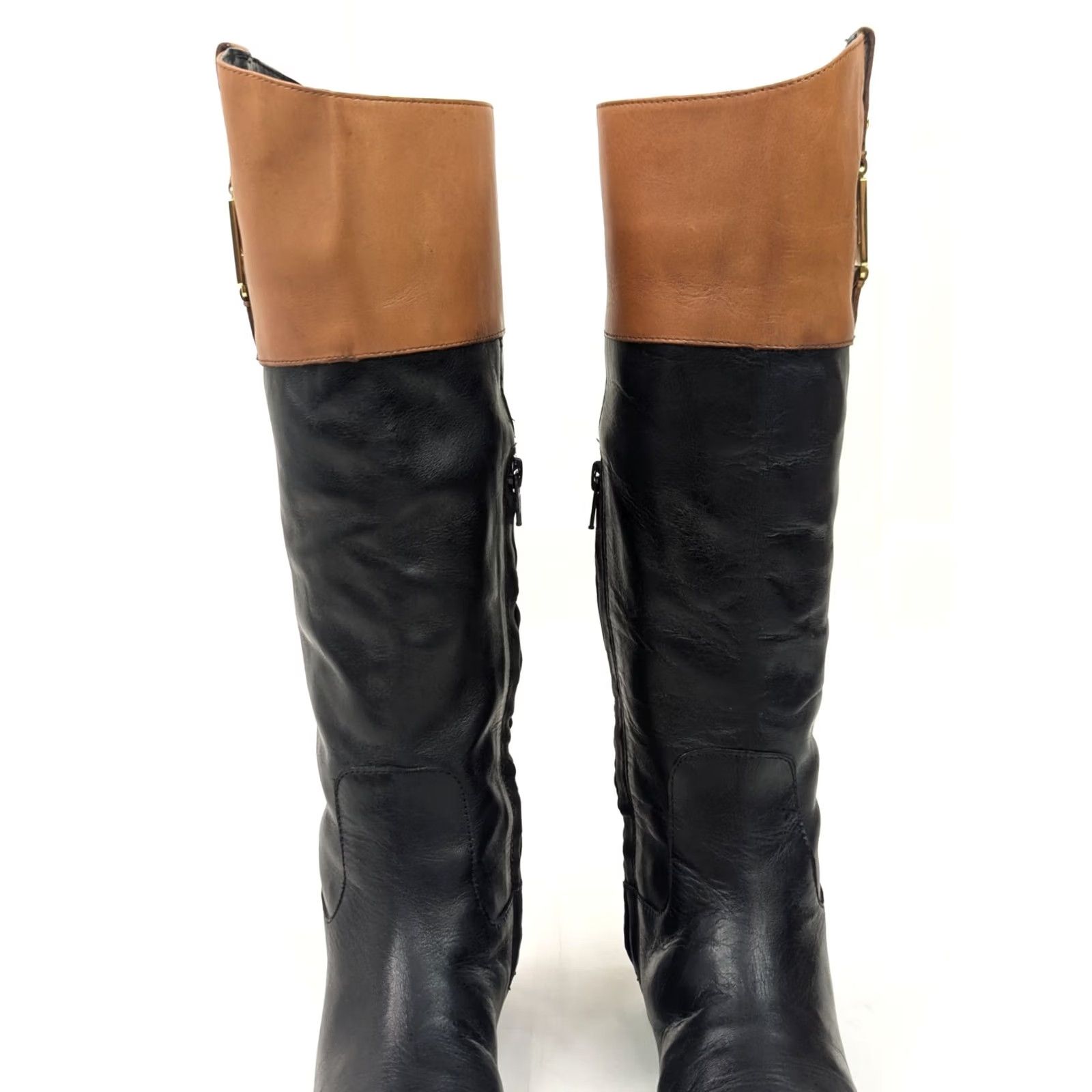 Ralph Lauren Ralph Lauren Jaden Riding Boots Women 5.5B Black Brown Leather Equestrian - EUC Size US 6 / IT 36 - 5 Thumbnail