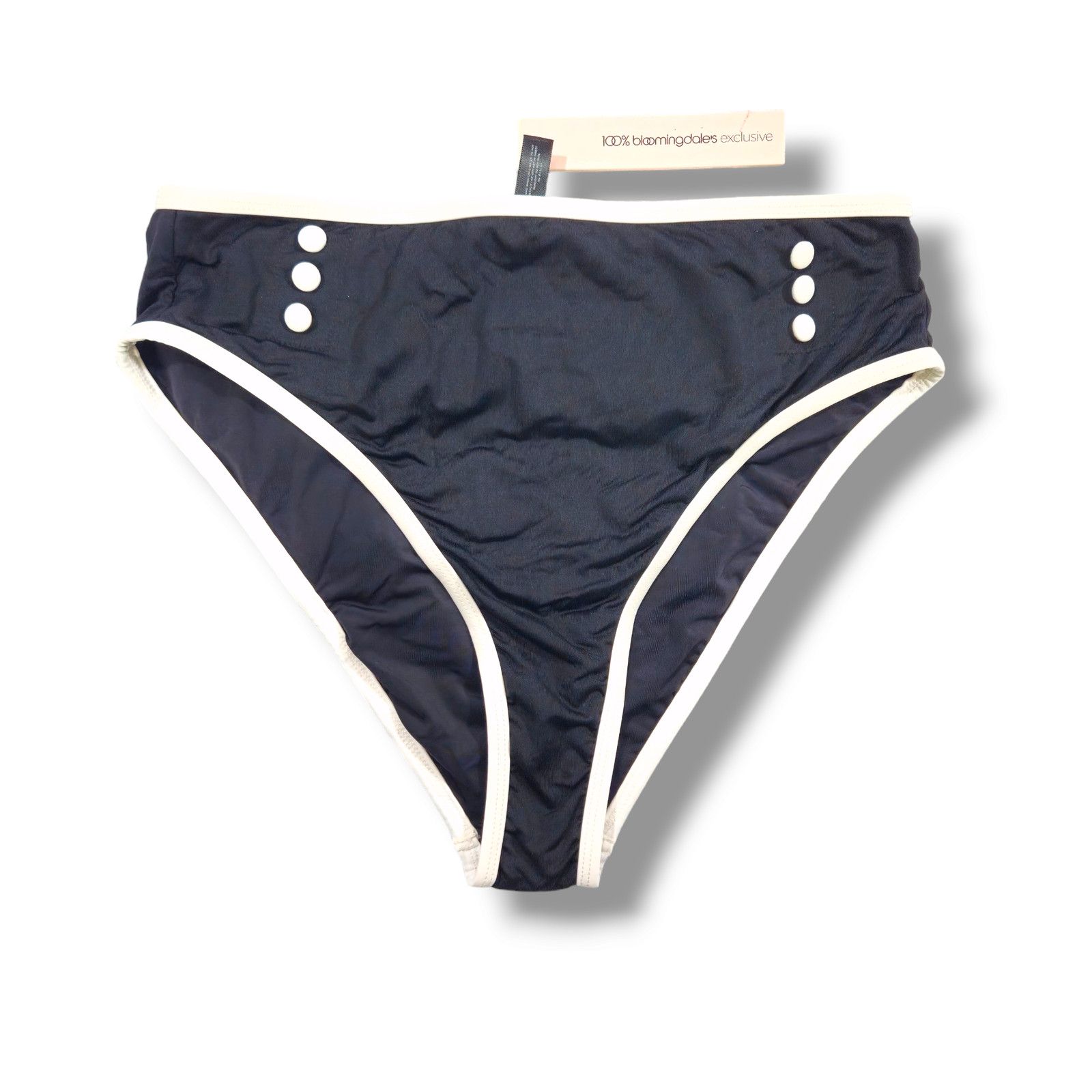 Other NWT Aqua Swim Pinup Button High Waist Bikini Bottom Sz. L Size ONE SIZE - 2 Thumbnail