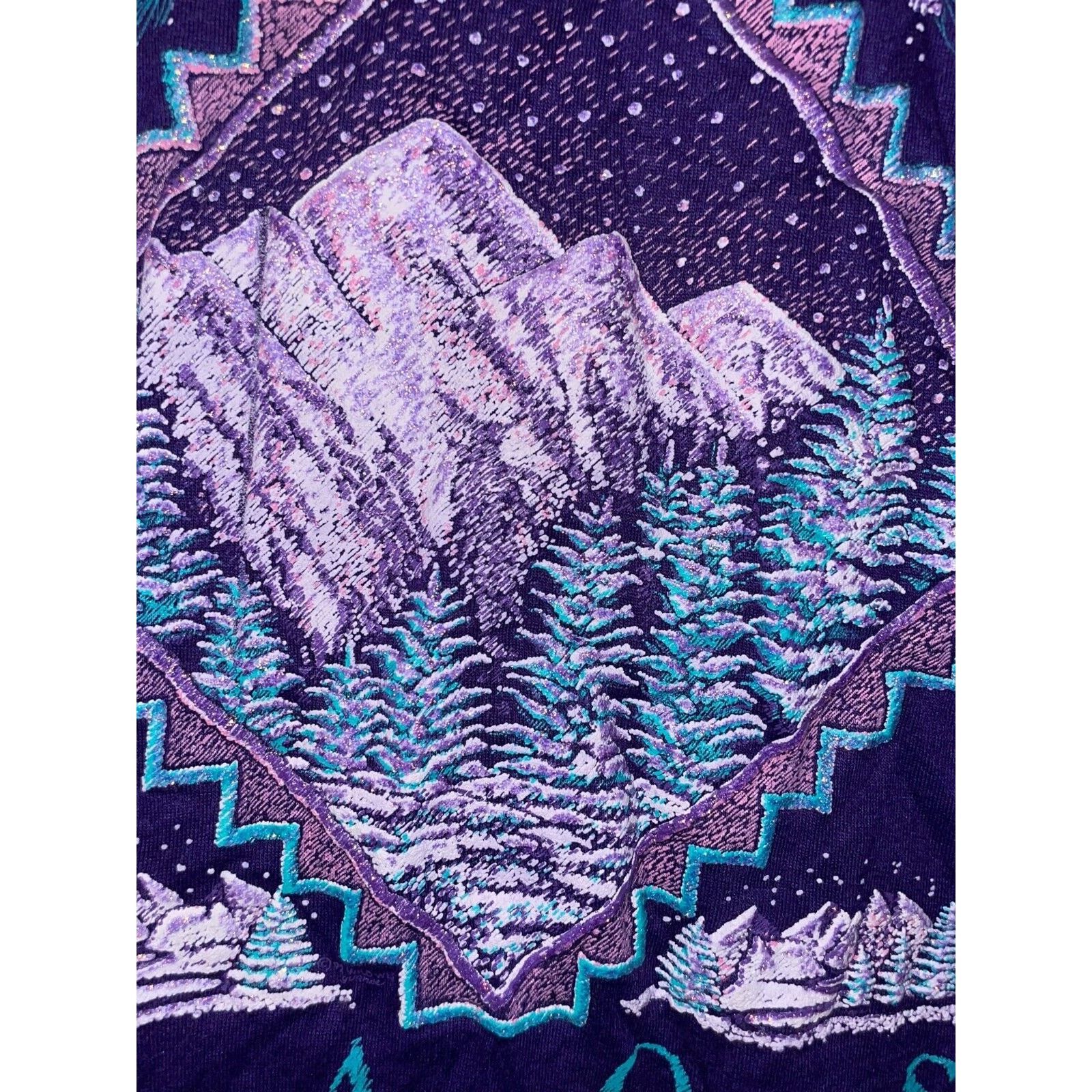 Jerzees Vintage Taos Shirt Mountains Purple Graphic Tee VTG 90s M Size US M / EU 48-50 / 2 - 4 Thumbnail
