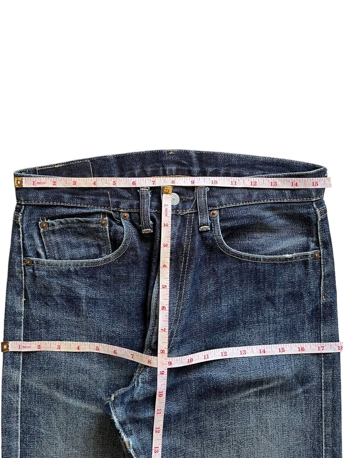 Denime Vintage Japanese Denime Selvedge Blue Wash Loose Jeans Size US 31 - 14 Thumbnail
