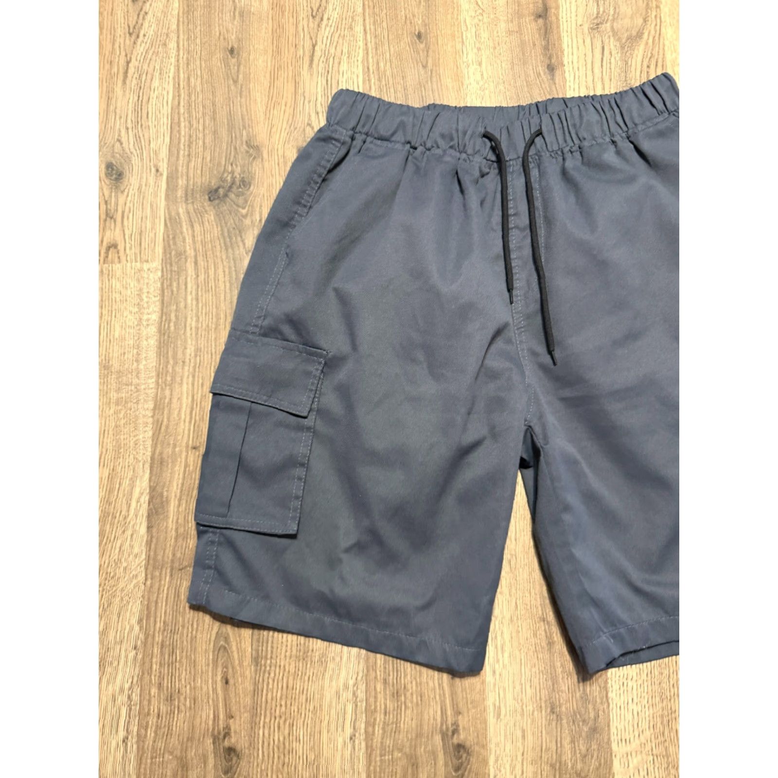 Vintage HKS Cargo Shorts Men Size Large Gray Tie Waist Side Pockets Pull On Size US 33 - 3 Thumbnail