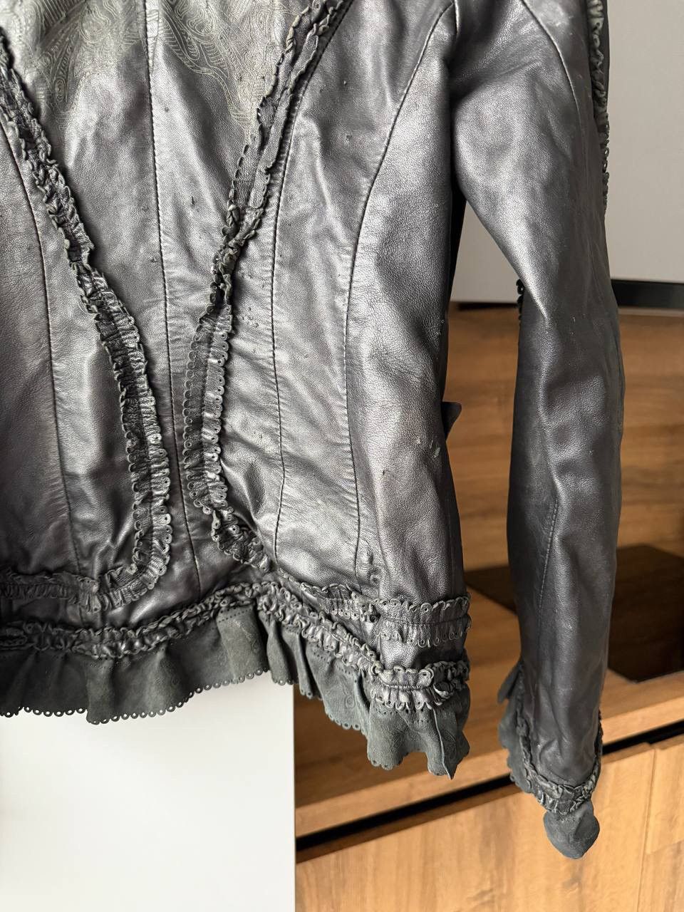 If Six Was Nine Archive Gothic Leather Jacket – Butterfly Motif Size M / US 6-8 / IT 42-44 - 14 Thumbnail