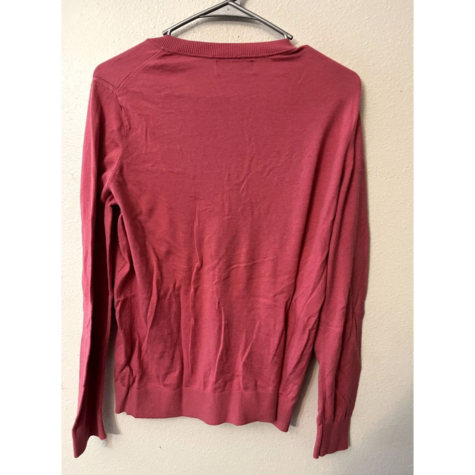 Banana Republic Banana Republic forever sweater womens XL Pink cotton blend classic V-Neck Pullover Knit Long Sleeve Size XL / US 12-14 / IT 48-50 - 3 Thumbnail