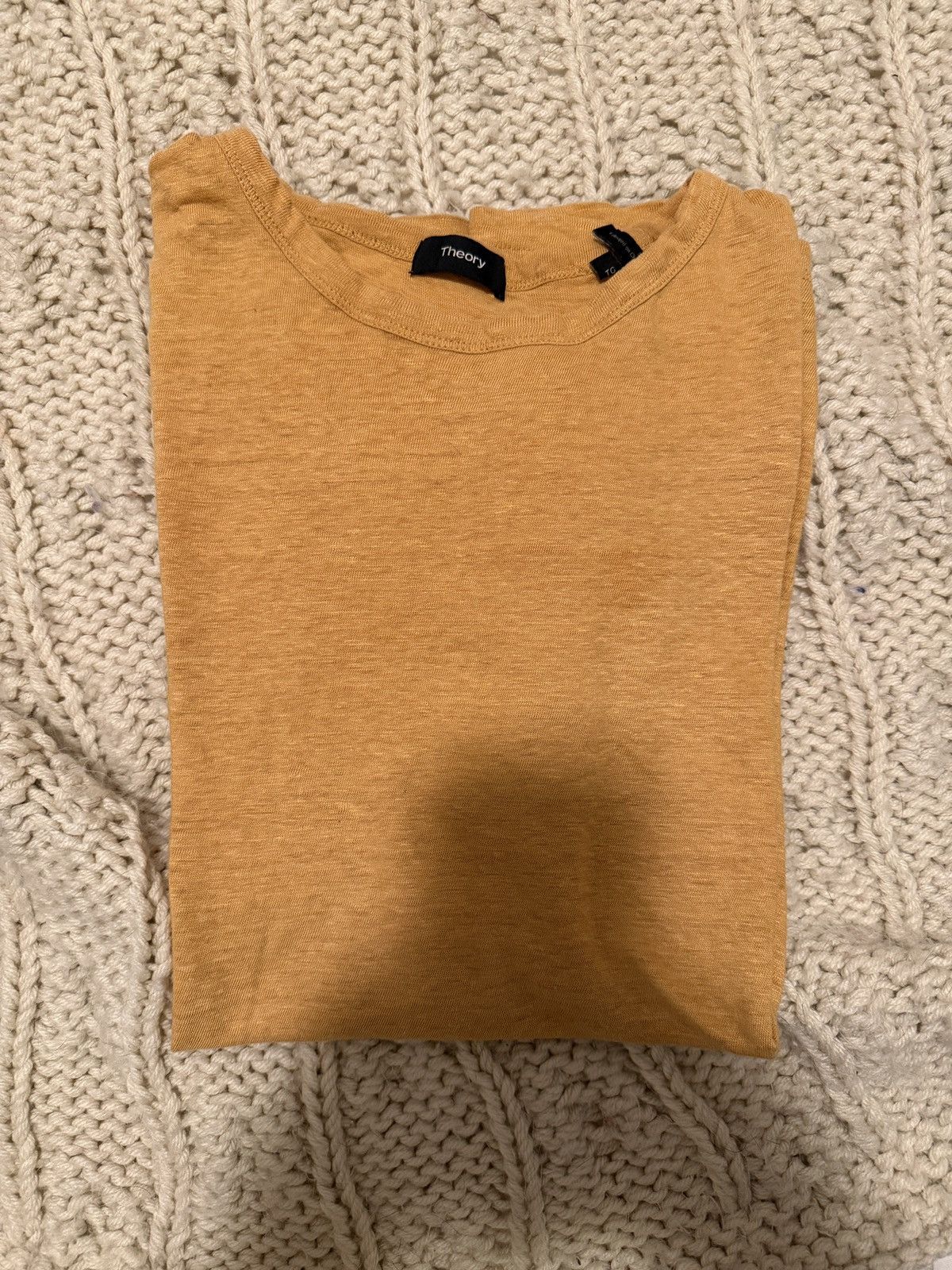 Theory Theory 100% Linen T shirt - Yellow - XL Size US XL / EU 56 / 4 - 1 Thumbnail