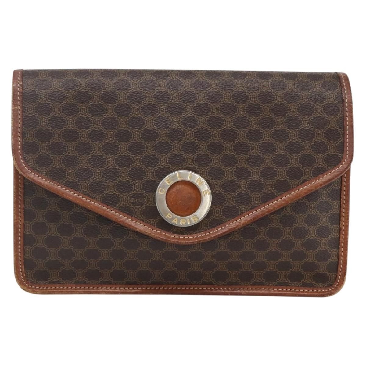 Celine Celine Circle Logo Macadam Pouch Canvas and Leather Size ONE SIZE - 1 Thumbnail