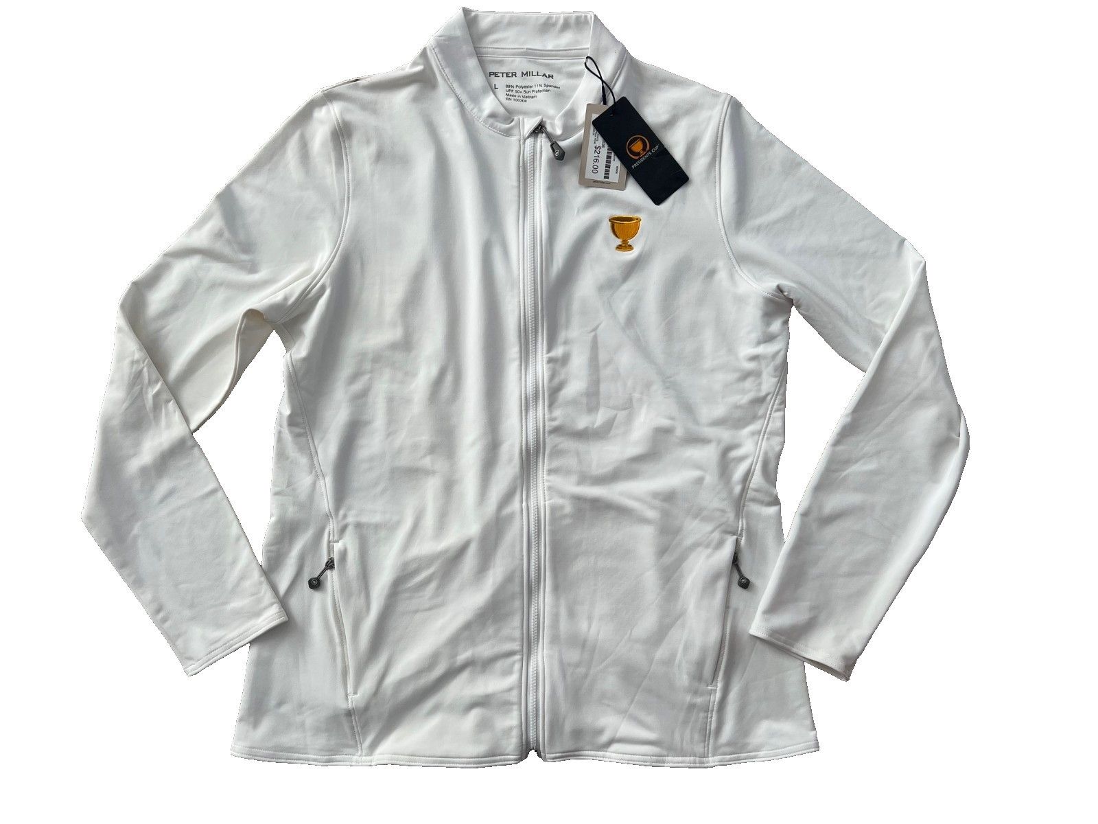 Peter Millar Peter Millar Presidents Cup Katy Zip Jacket Top White ( L ) Size L / US 10 / IT 46 - 1 Thumbnail