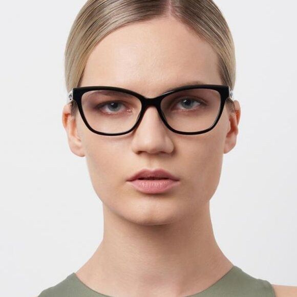 Jimmy Choo Jimmy Choo JC334 0807 00 Eyeglasses Black 54mm Cat Eye Frame Size ONE SIZE - 3 Thumbnail