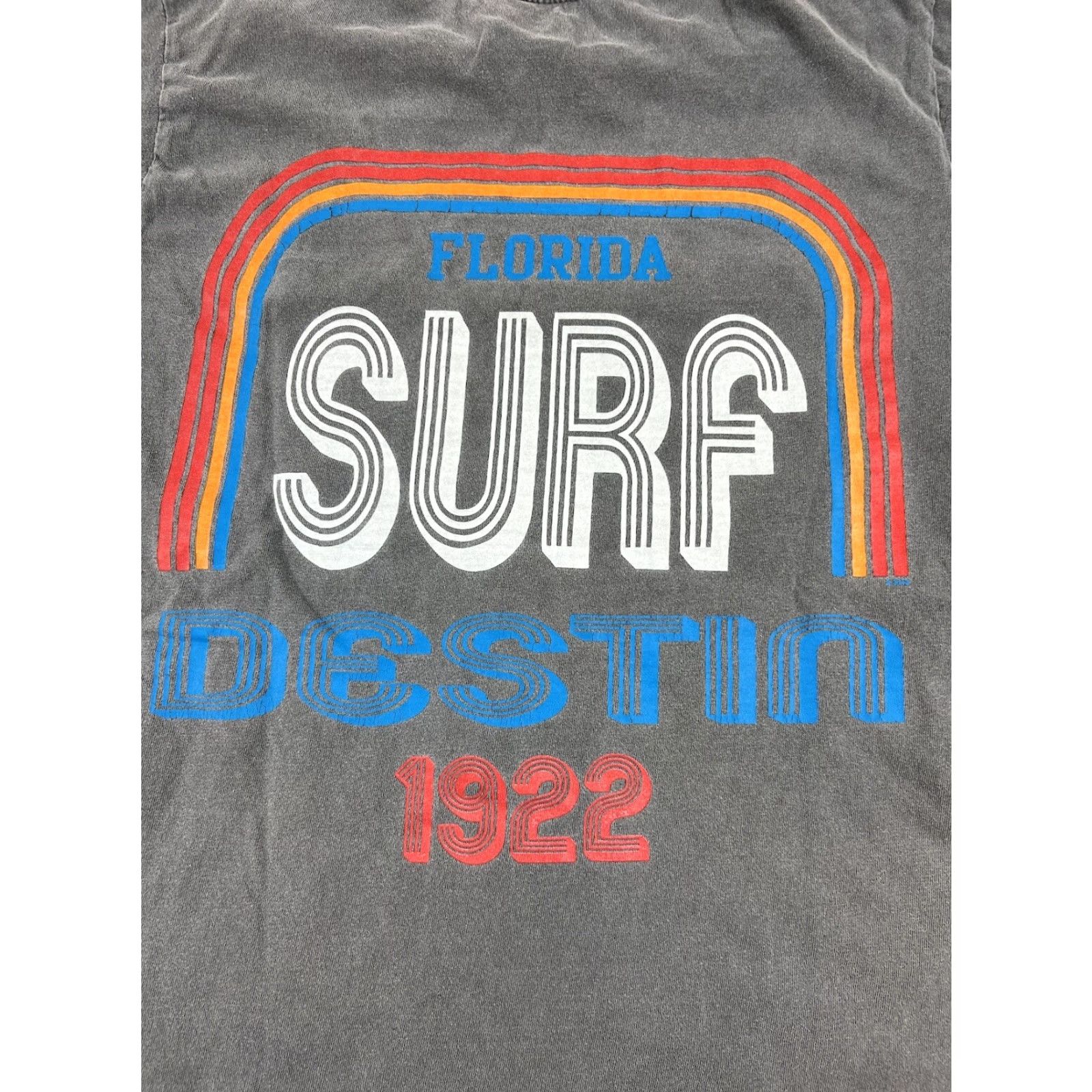 destin Alvin’s Island Collection T-Shirt Grey Small Unisex Adults Florida Destin 1922 Surf Pattern Solid Short Sleeve Grey S Size US S / EU 44-46 / 1 - 7 Thumbnail