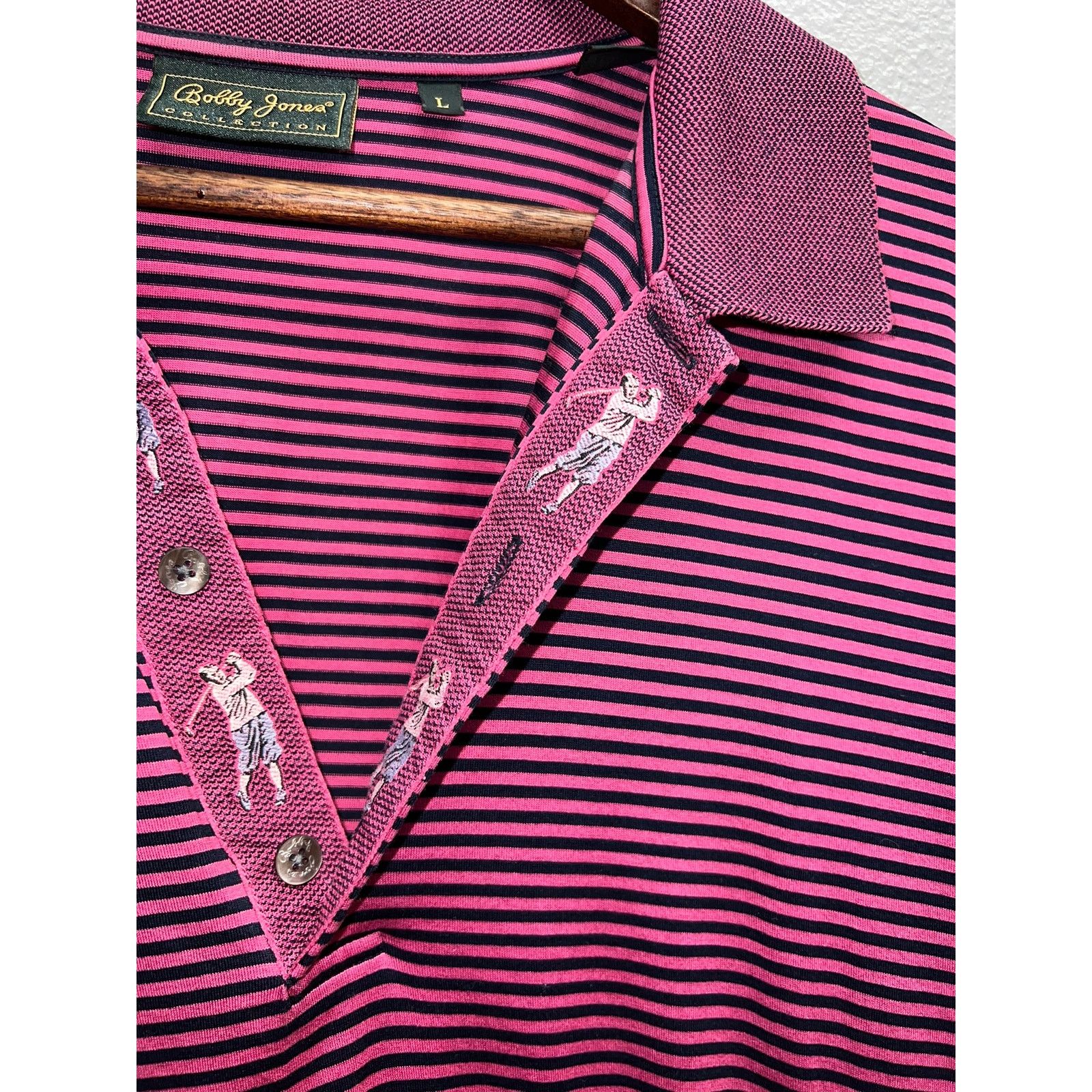 Bobby Jones Bobby Jones Golf Polo Collection Pink Black Golfing Large Size US L / EU 52-54 / 3 - 4 Thumbnail