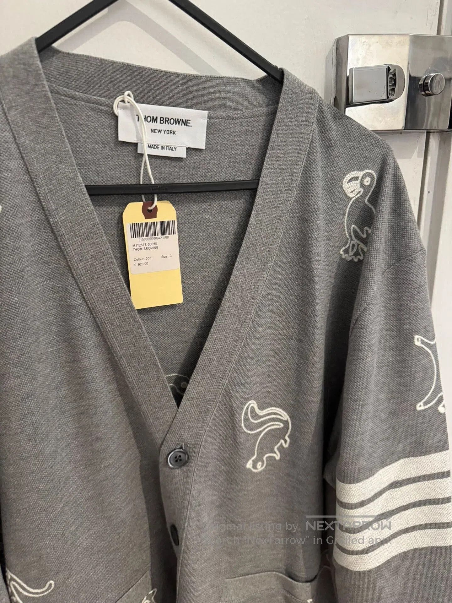 Thom Browne thom browne gray cardigan with animal designs. Size US M / EU 48-50 / 2 - 2 Thumbnail