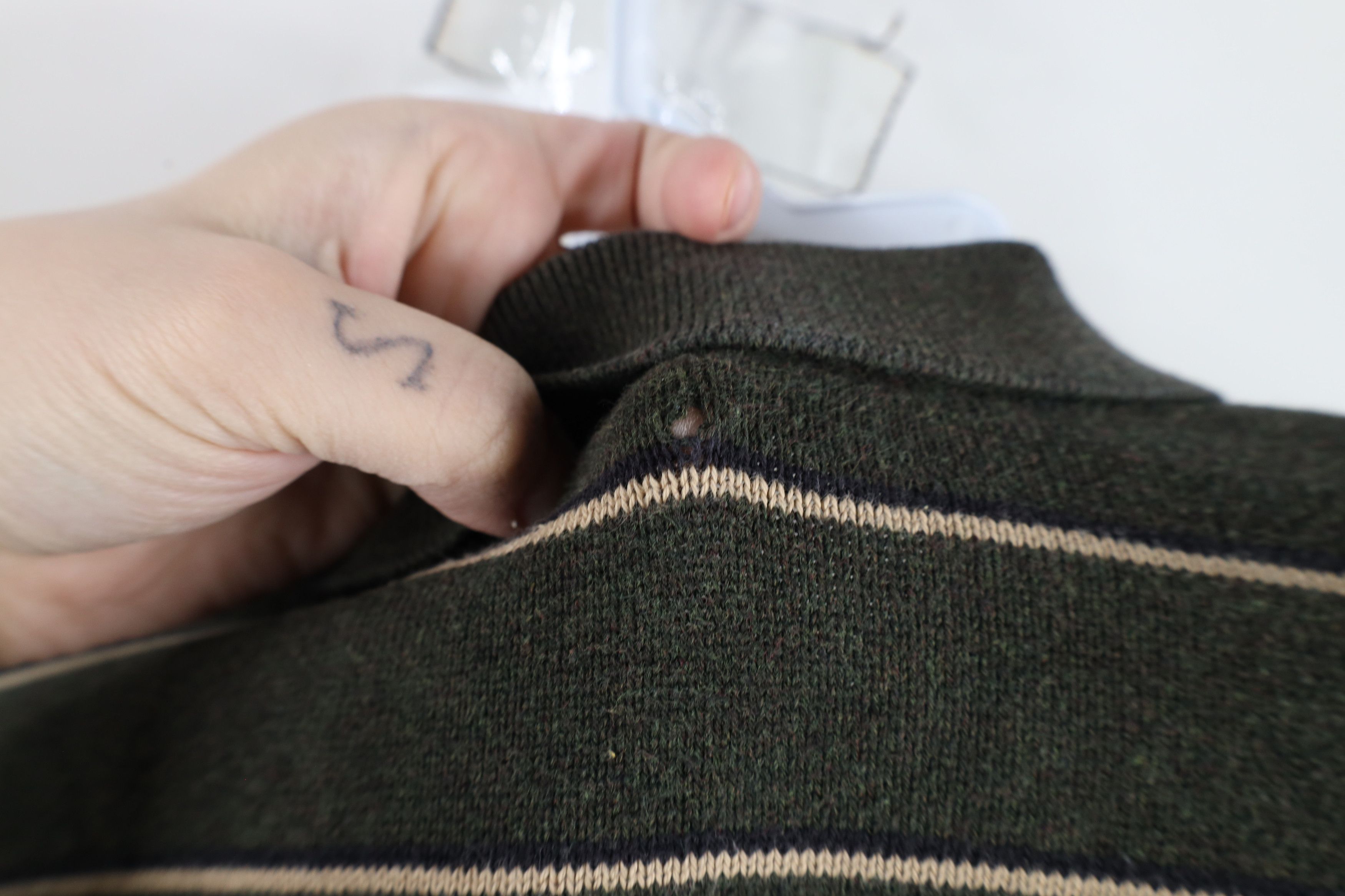 Vintage Vintage 90s Streetwear Cotton Knit Striped Long Sleeve Polo Size US XL / EU 56 / 4 - 7 Thumbnail