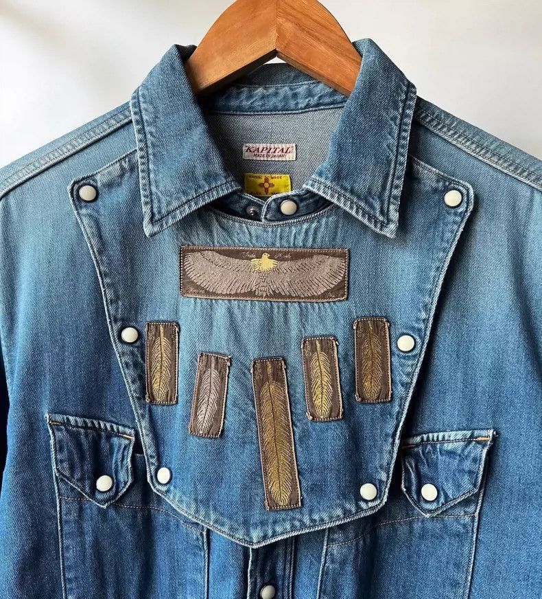 Kapital Vintage KAPITAL Feather Jewel Denim Shirt Size US M / EU 48-50 / 2 - 5 Thumbnail