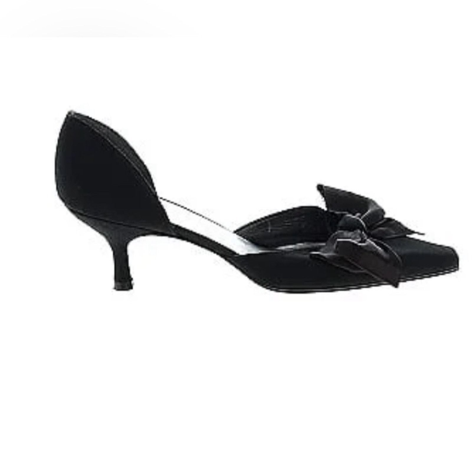 Stuart Weitzman Stuart Weitzman Vintage Loveknot Black Satin Pump 5.5 Size US 5.5 / IT 35.5 - 3 Thumbnail