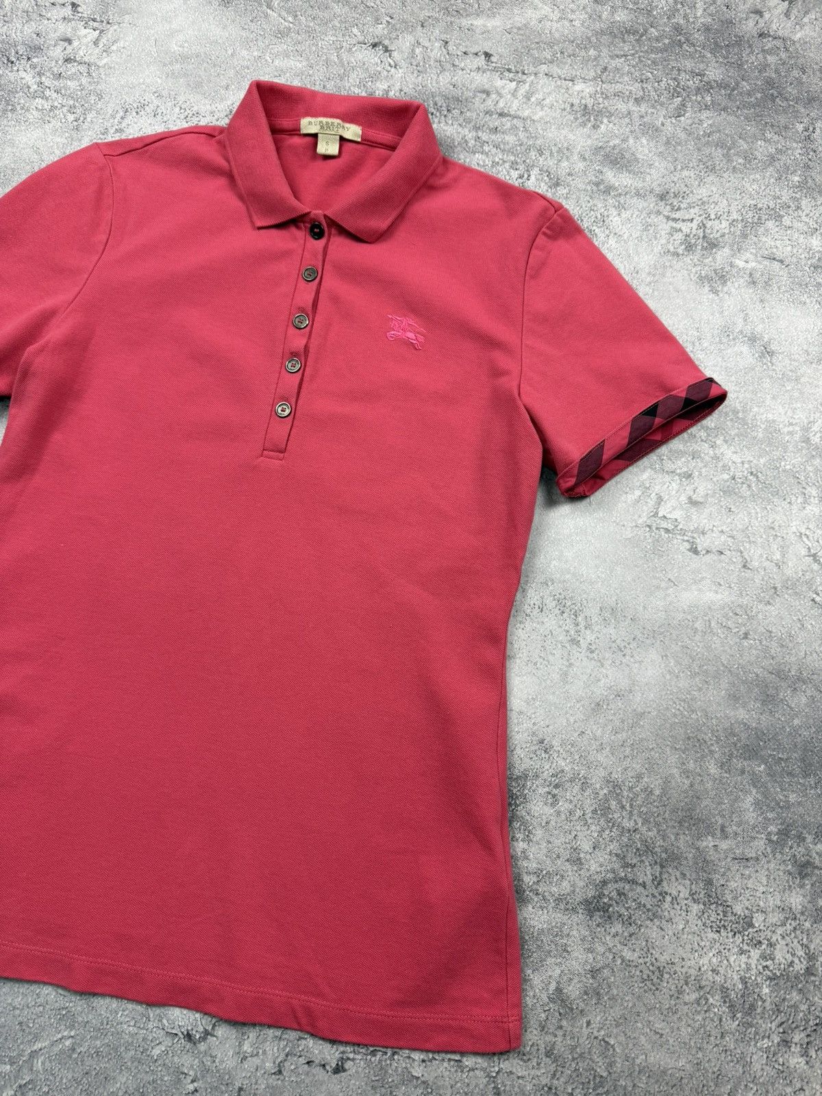 Burberry Burberry Brit Nova Check Pink Polo T-Shirt Y2K Tee Luxury Size S / US 4 / IT 40 - 6 Thumbnail