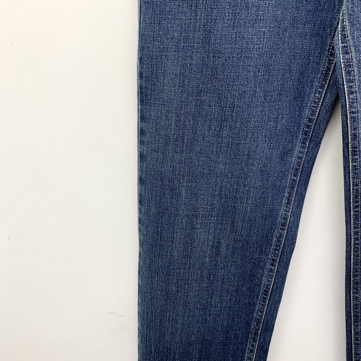 Miu Miu Miu Miu 23SS Dark Blue Logo Letter Cotton Denim Pants K26WX Size 26" / US 2 / IT 38 - 4 Thumbnail