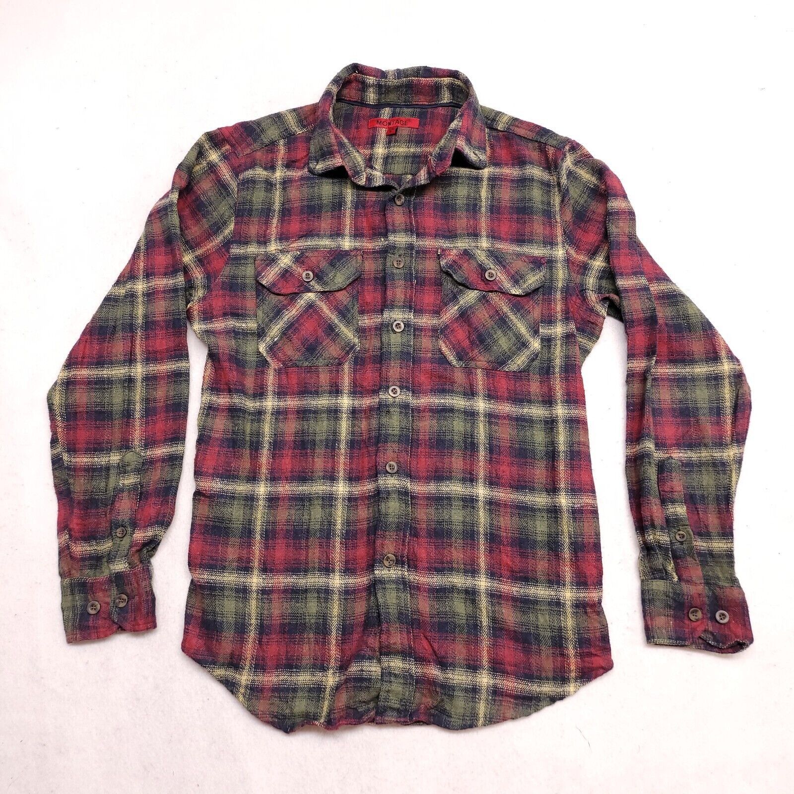 Montage Montage Tartan Flannel Button Shirt Mens Size Small S Red Size US S / EU 44-46 / 1 - 2 Thumbnail
