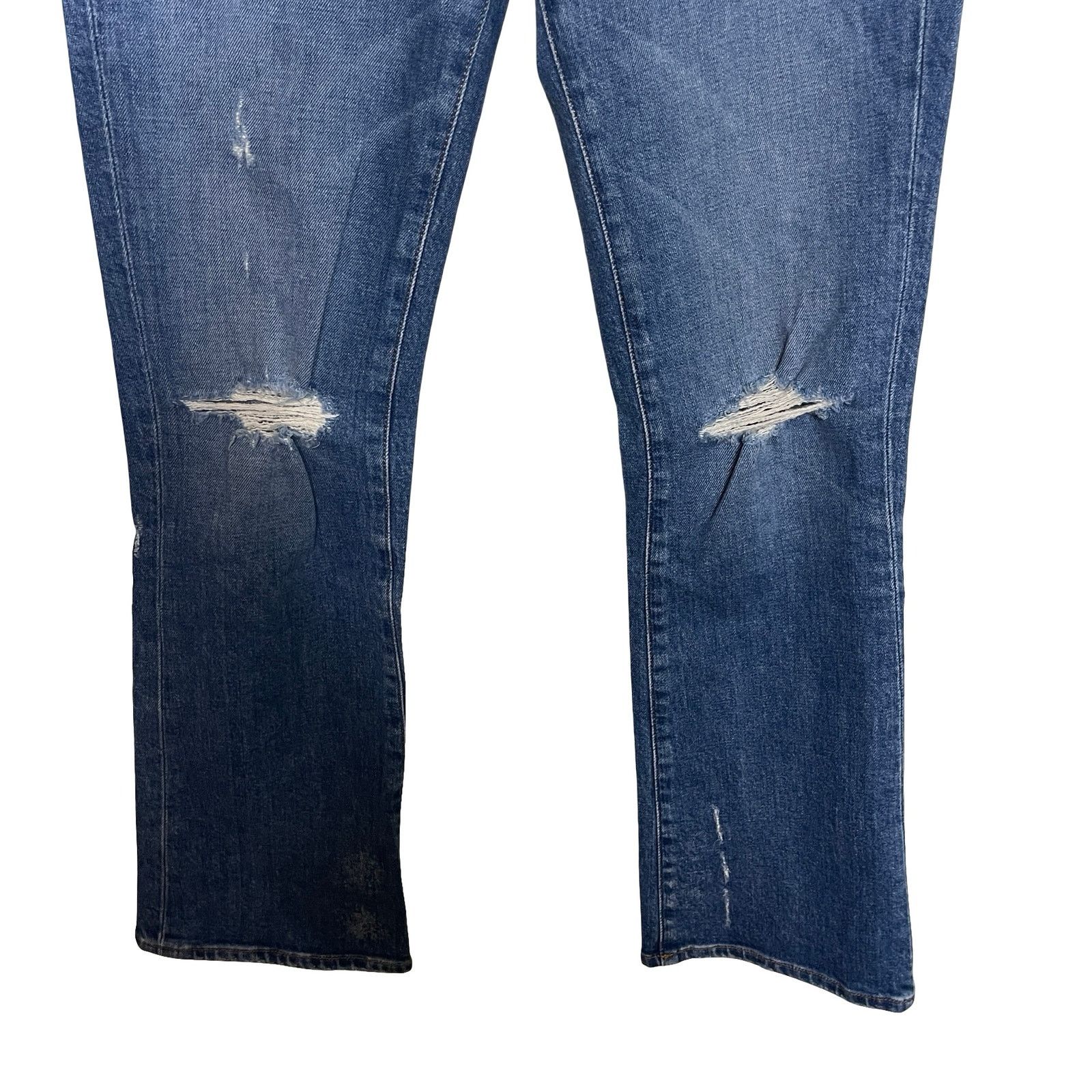 R13 R13 Blue Distressed Kick Flare Cro Jeans Sz 27 Size 27" / US 4 / IT 40 - 5 Thumbnail